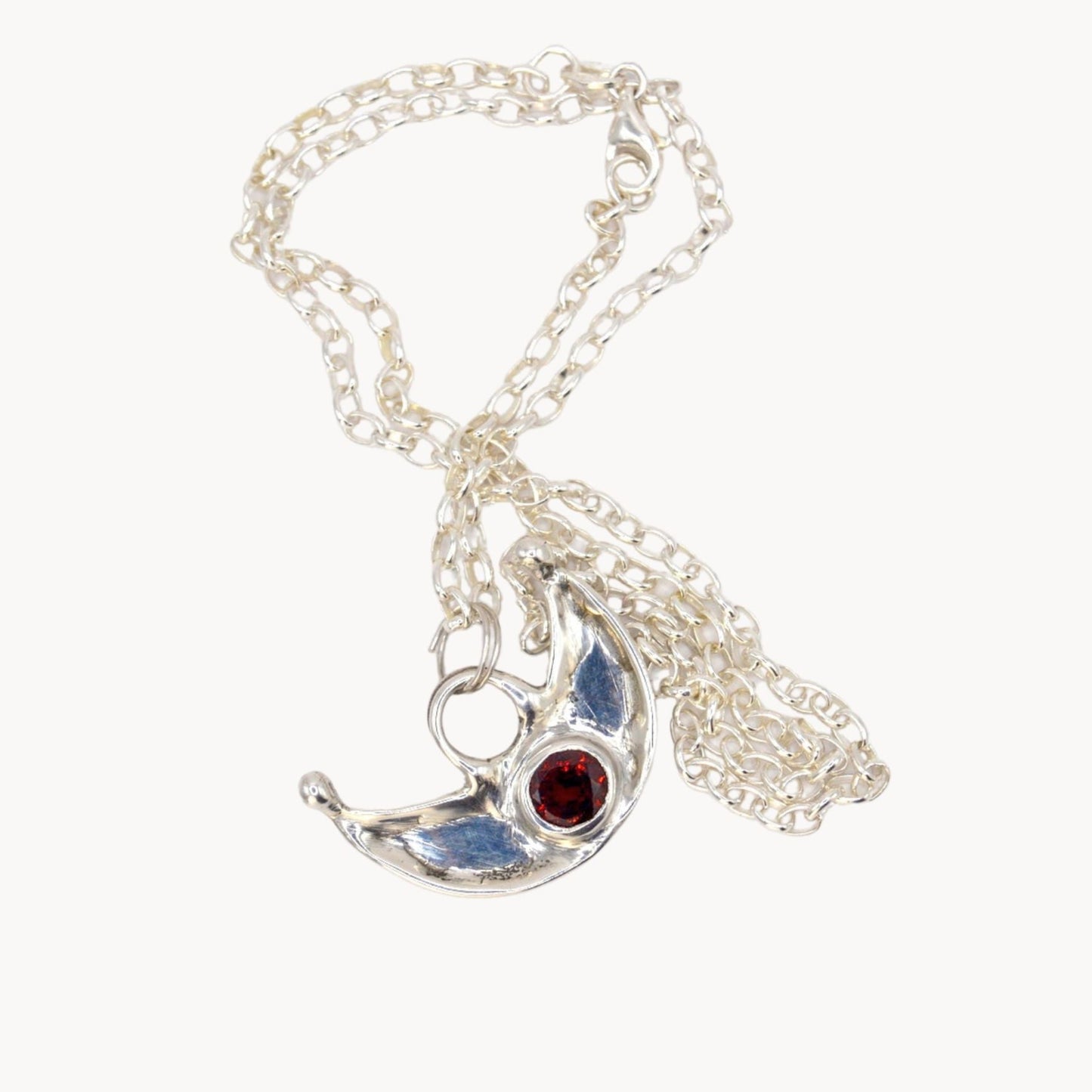 Garnet Moon Pendant
