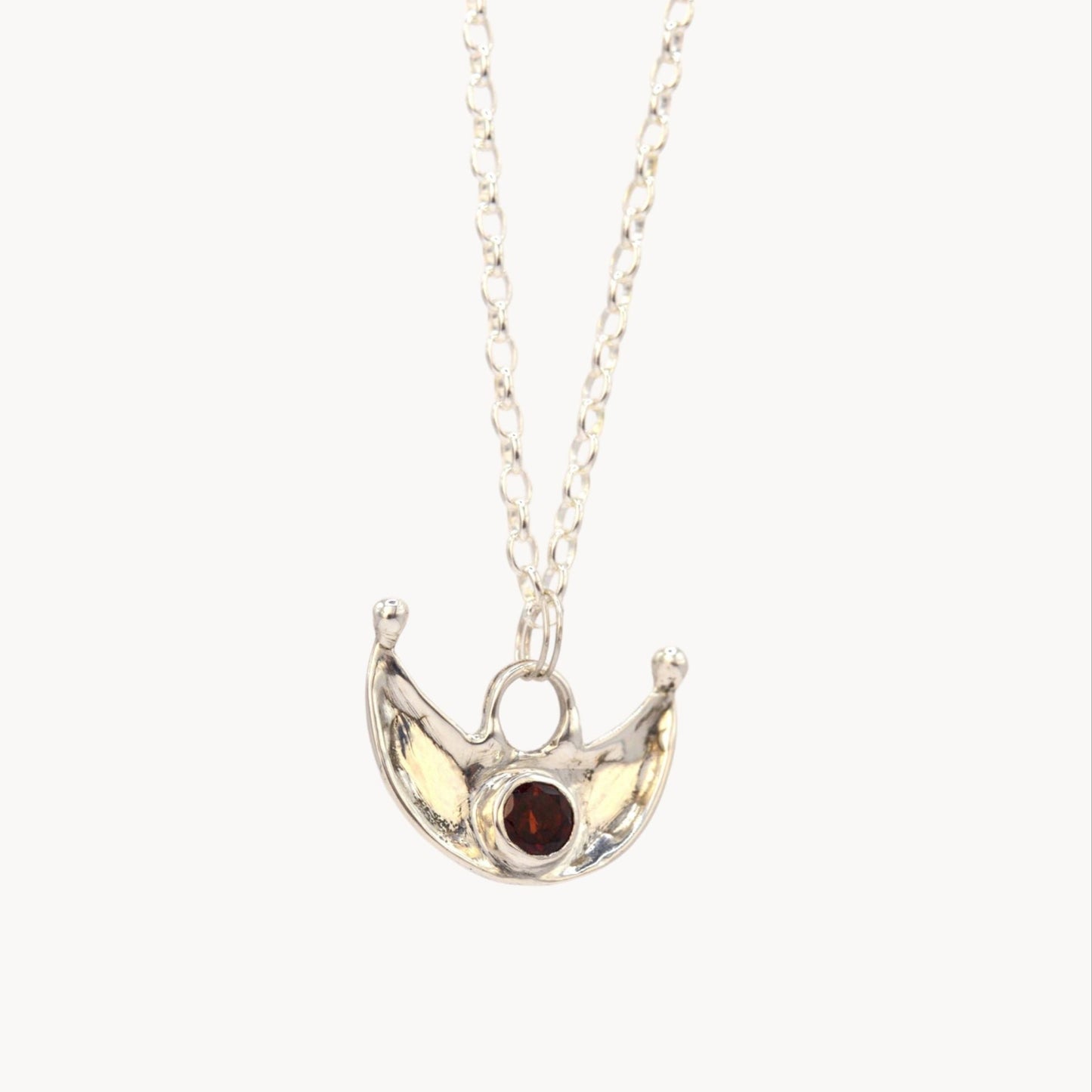 Garnet Moon Pendant