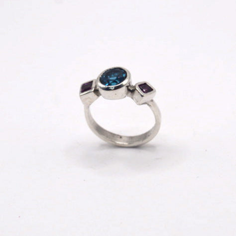 Valentina Ring | Handcrafted London Topaz & Garnet Ring