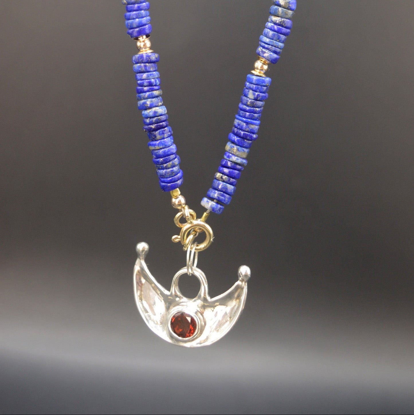 Garnet Moon Pendant