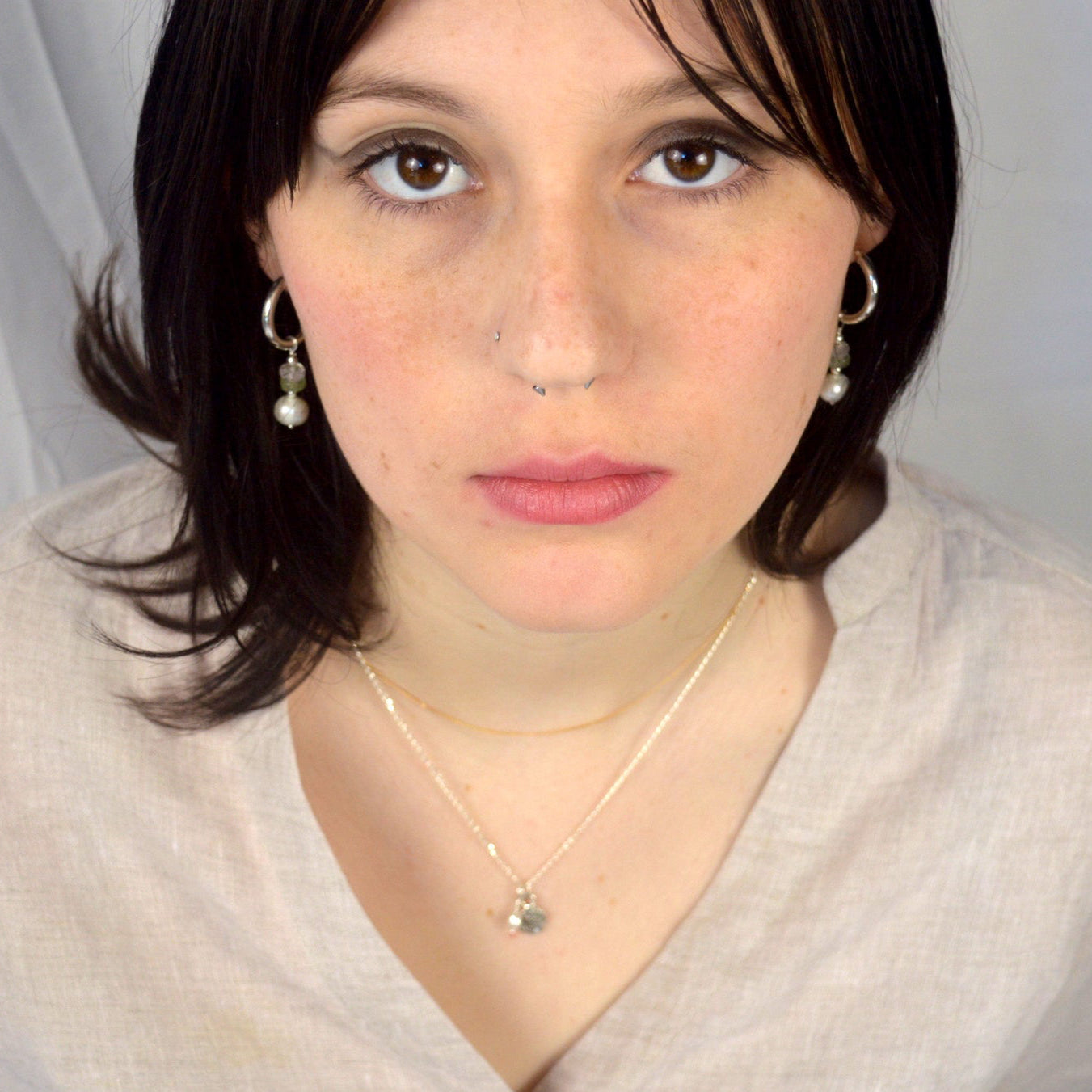 Elysian Hoops | Elegant Pearl & Gemstone Hoop Earrings