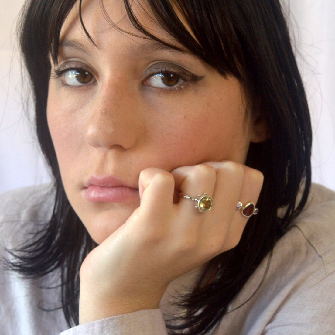 Camelot Ring | Gold & Silver Handcrafted Lemon Quartz Ring