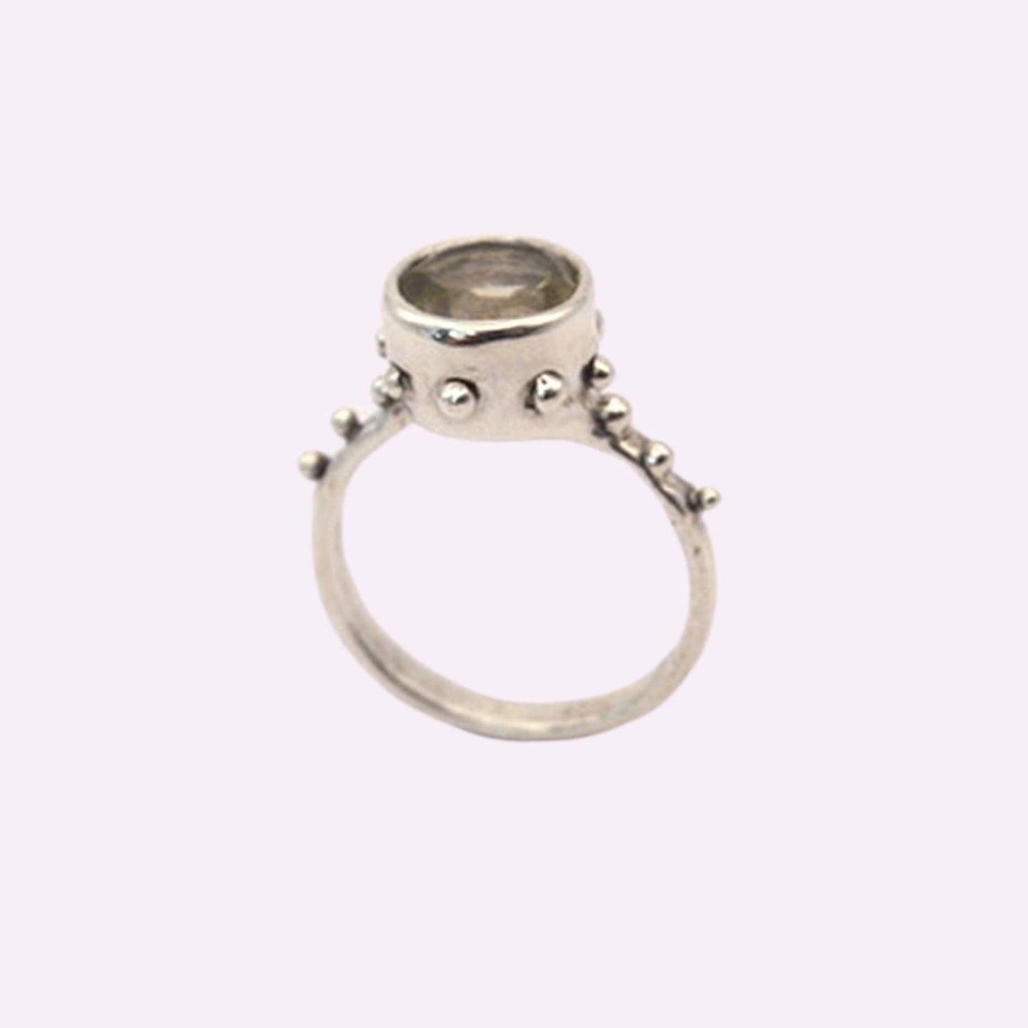 Camelot Ring | Gold & Silver Handcrafted Lemon Quartz Ring