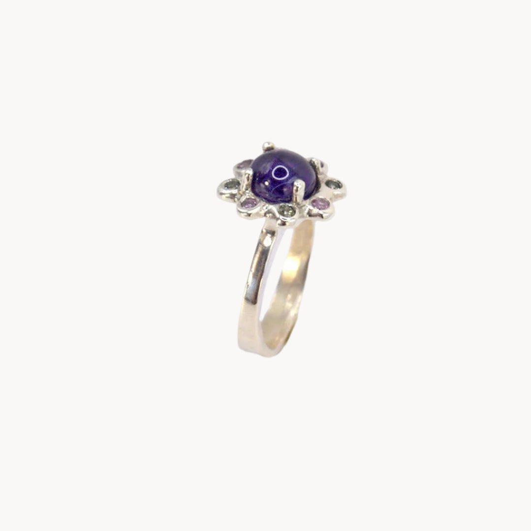 Avalon Ring | Deep African Amethyst & Sapphire Ring
