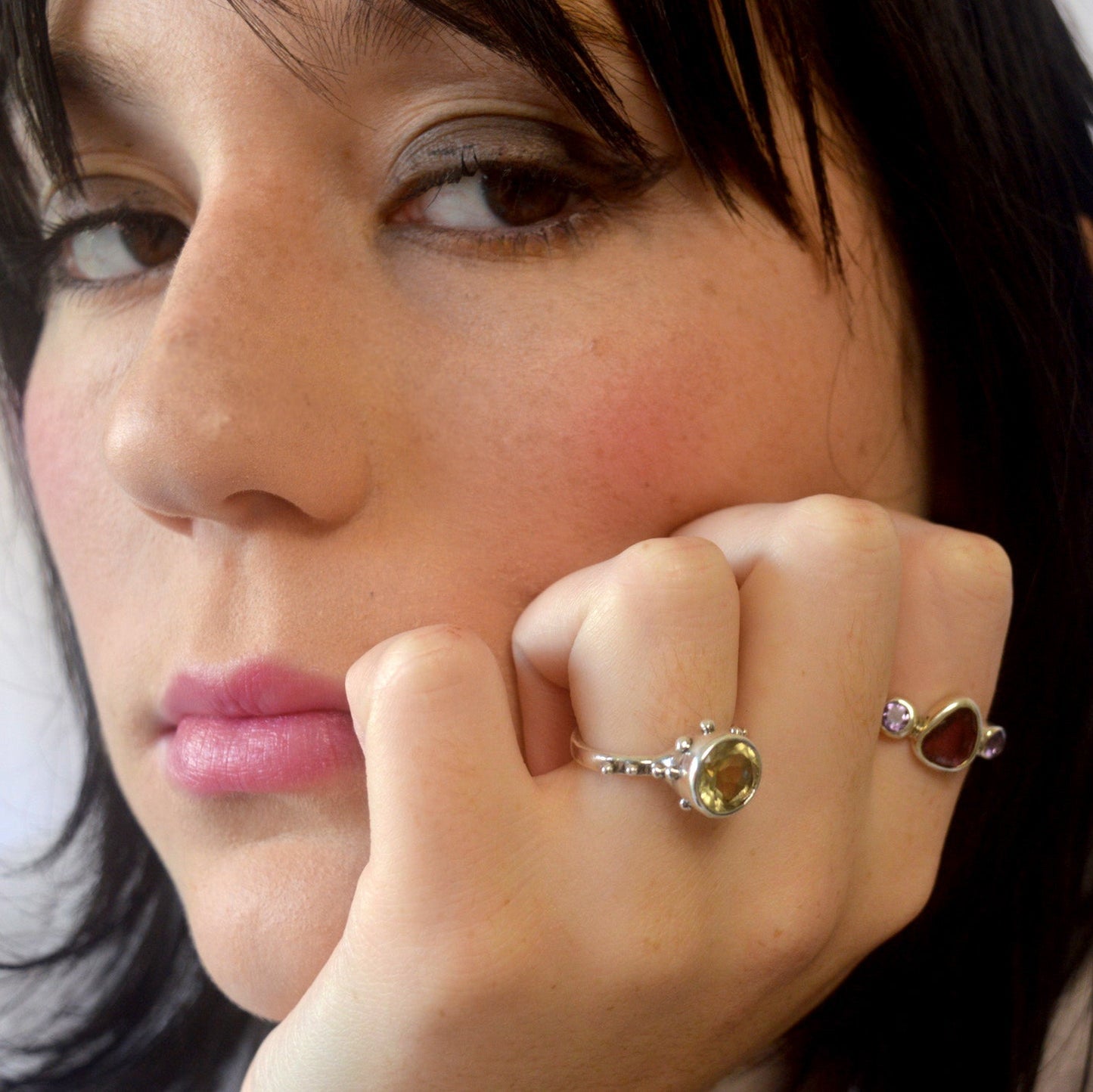 Camelot Ring | Gold & Silver Handcrafted Lemon Quartz Ring