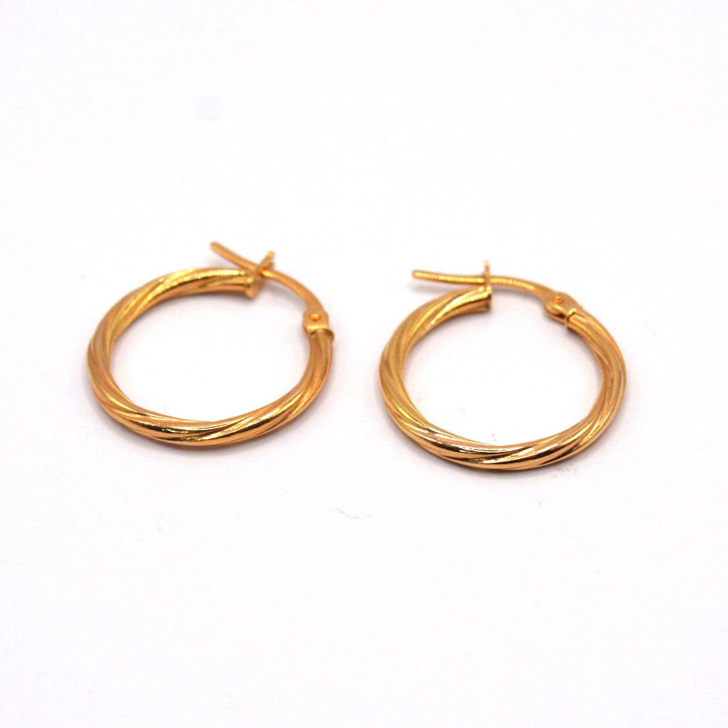 Italian 9ct Gold Hoop Earrings