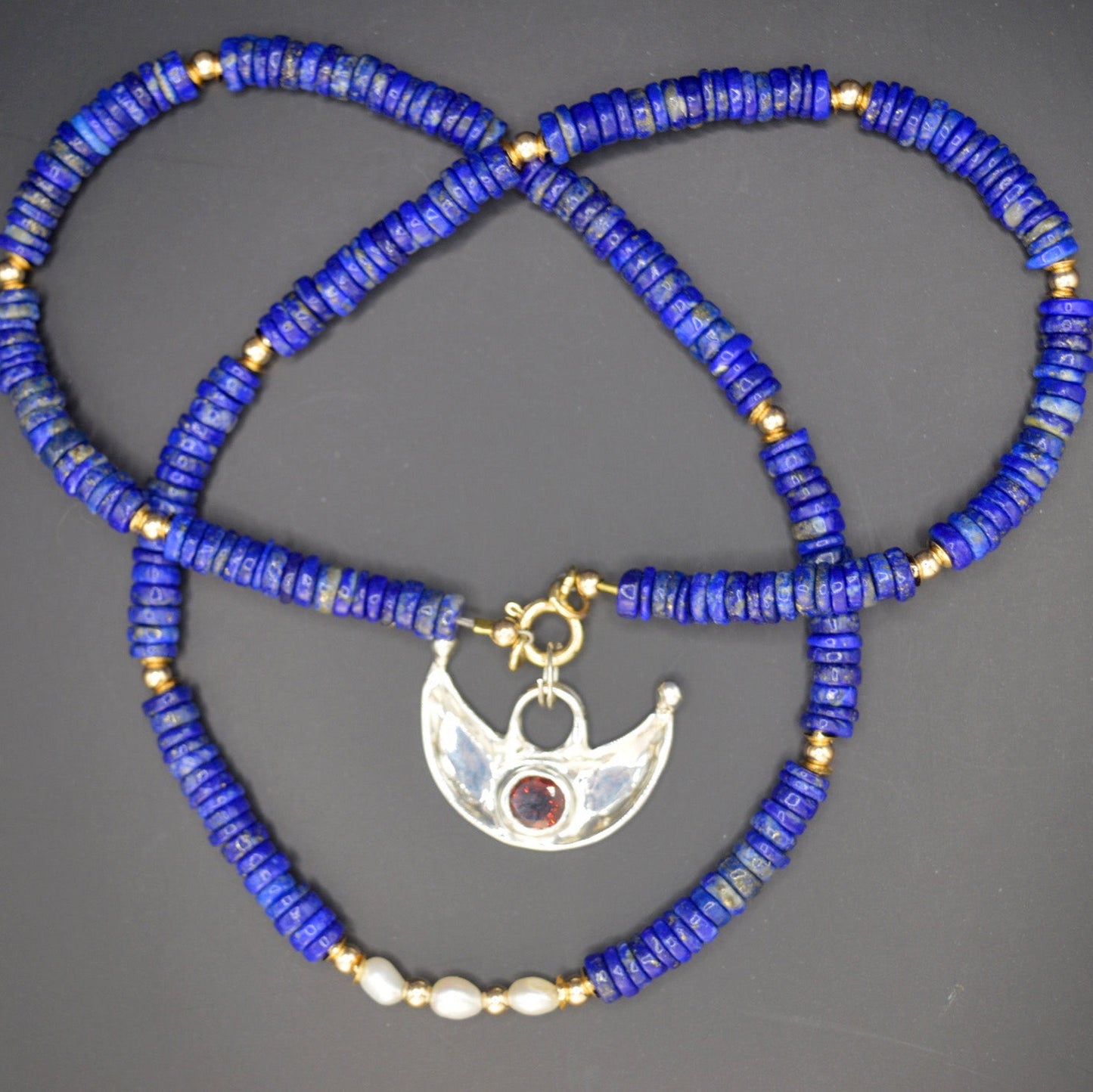 Garnet Moon Pendant