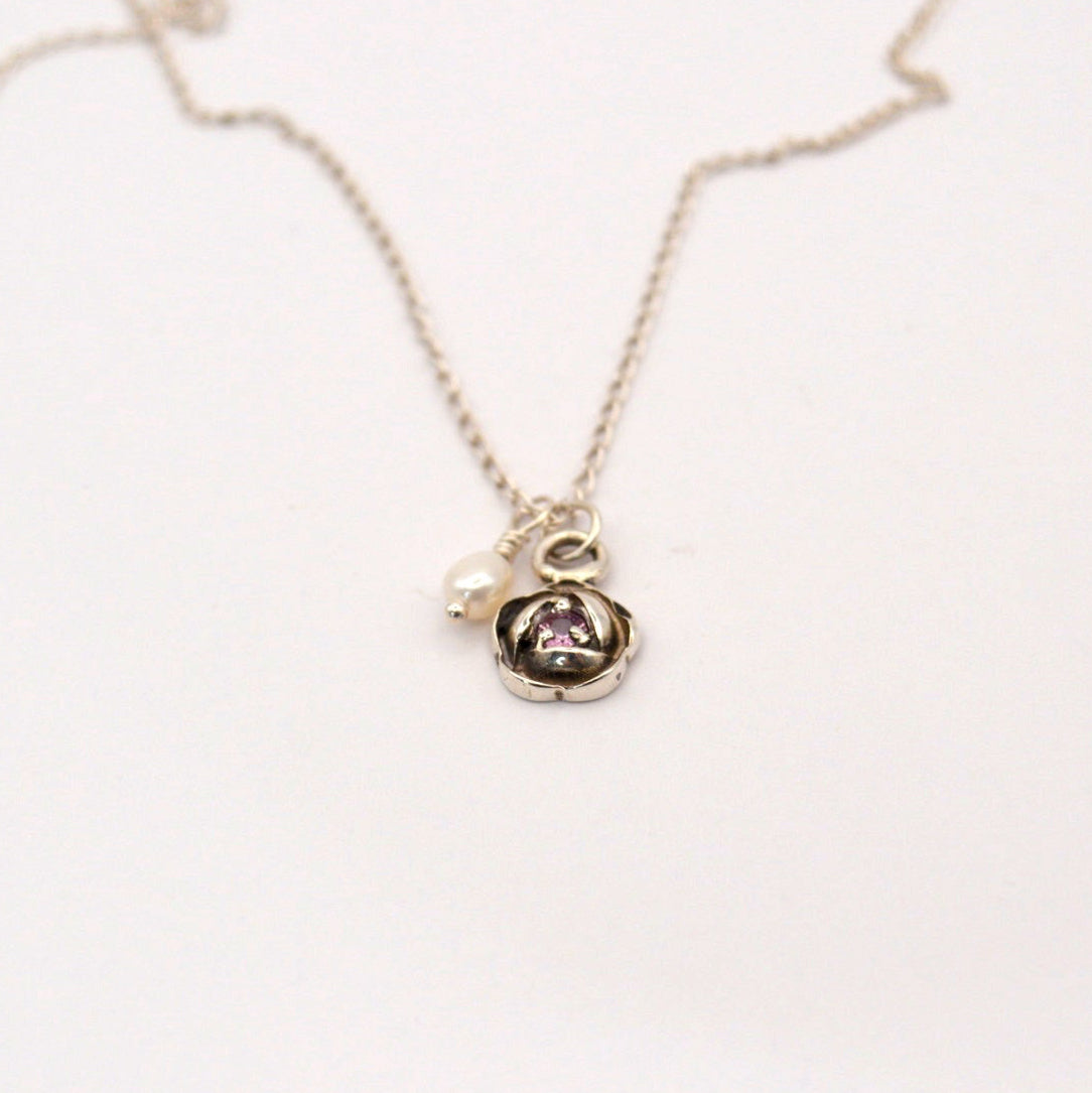 Venus Rose Necklace | Ancient Sterling Silver & Sapphire Talisman