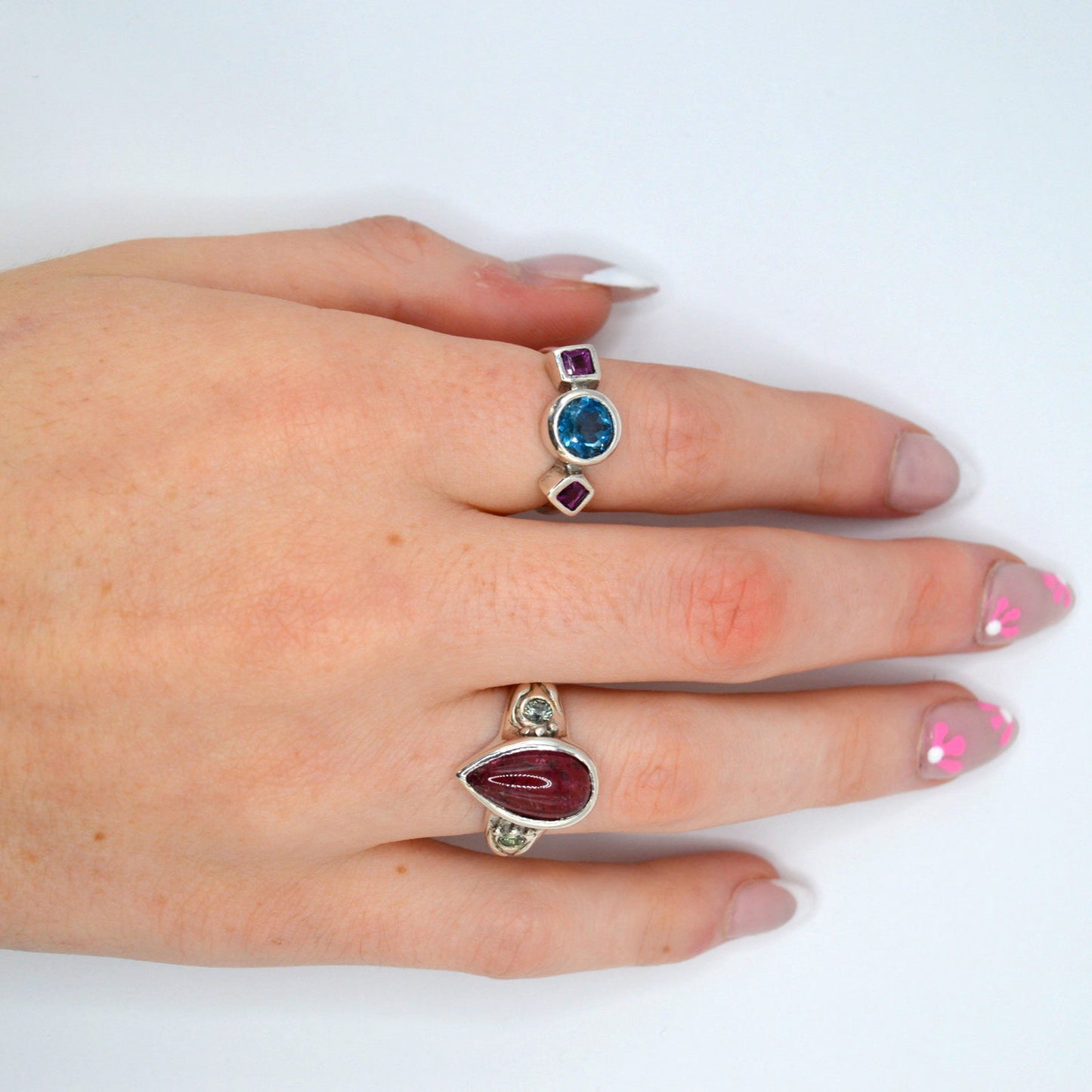 Valentina Ring | Handcrafted London Topaz & Garnet Ring
