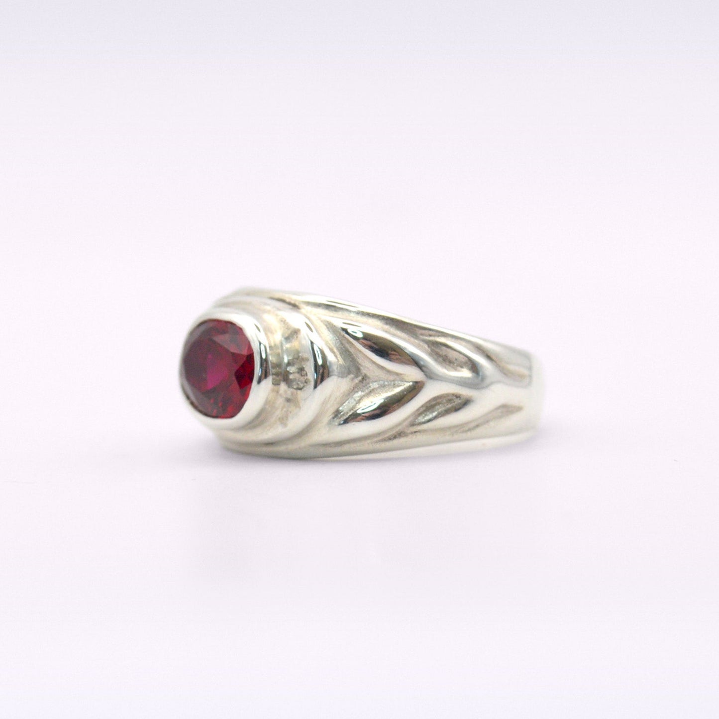 Hestia Ring: Gold or Sterling Silver Ruby Ring