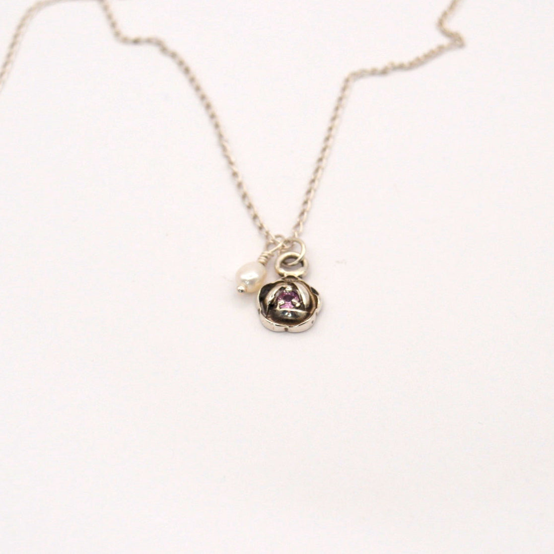 Venus Rose Necklace | Ancient Sterling Silver & Sapphire Talisman