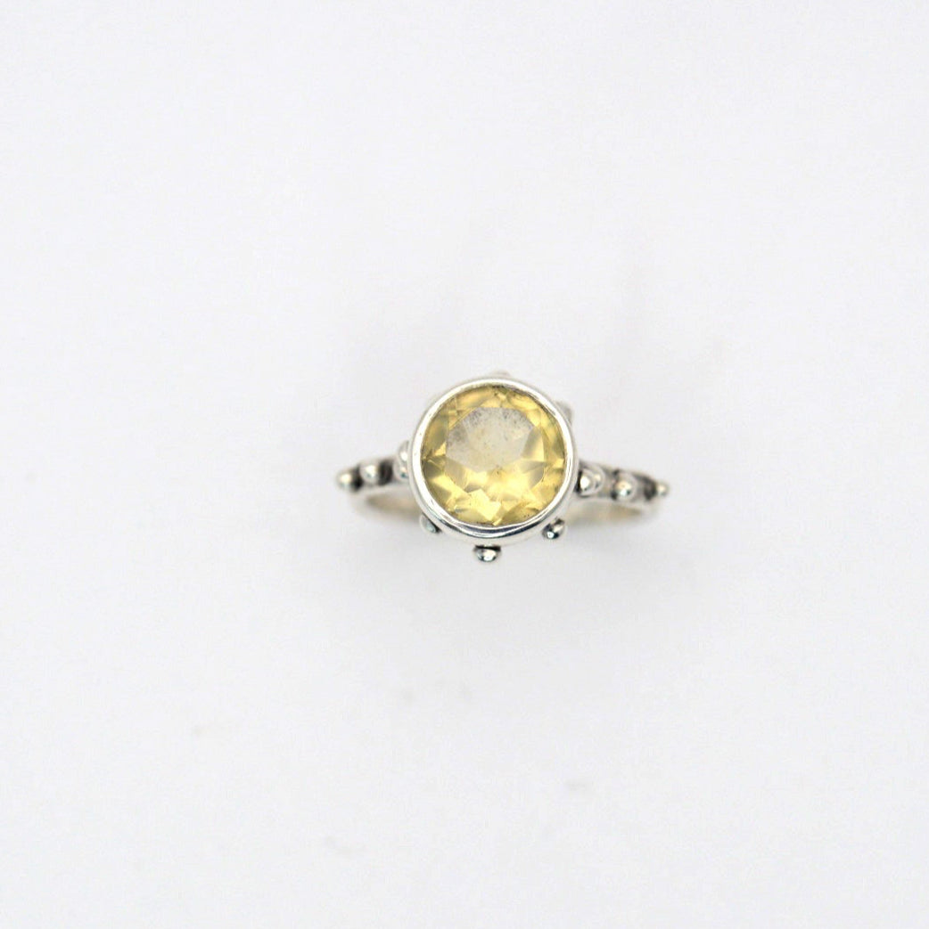 Camelot Ring | Gold & Silver Handcrafted Lemon Quartz Ring
