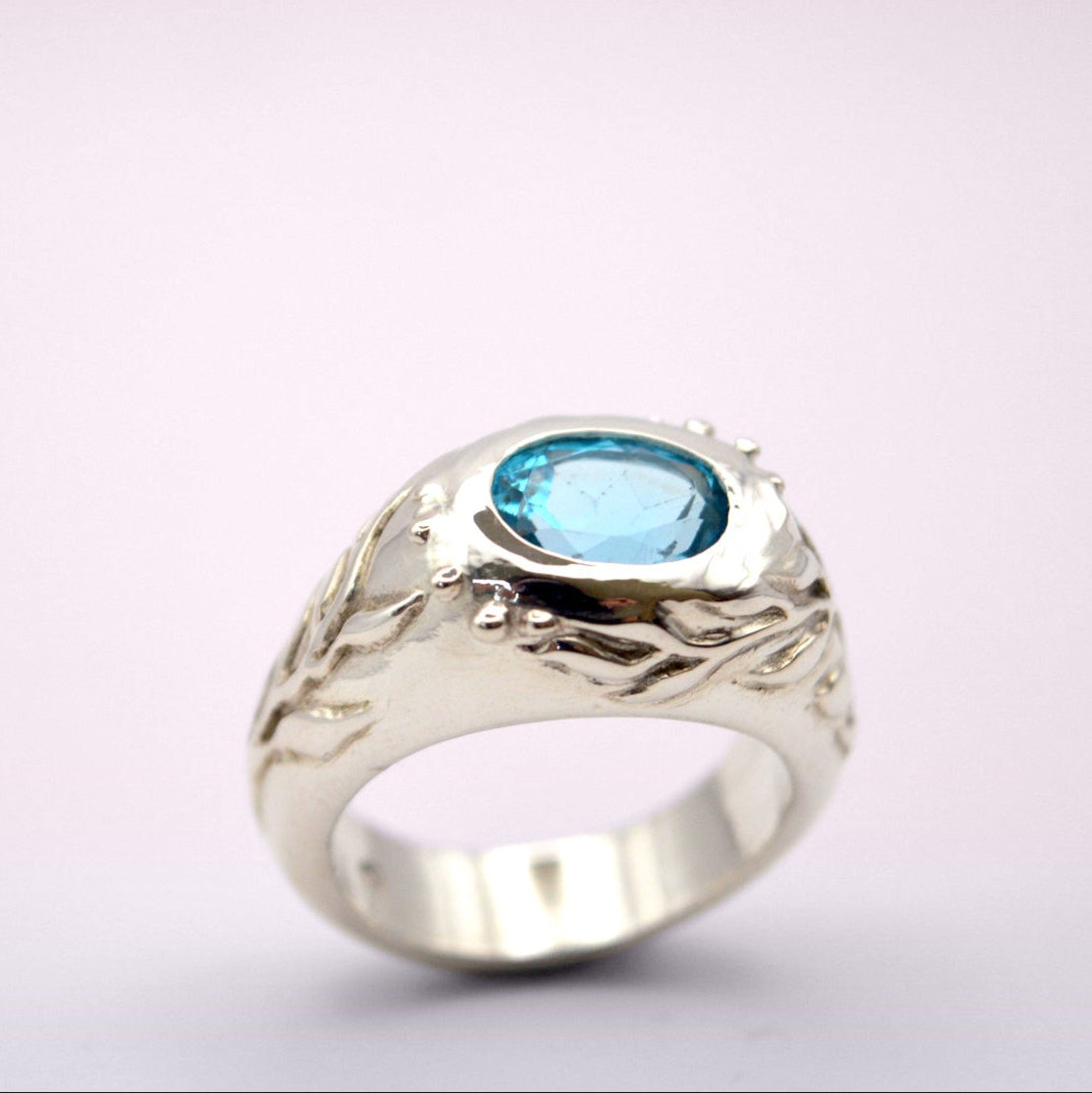 Thalassa Ring | Sterling Silver & Blue Topaz