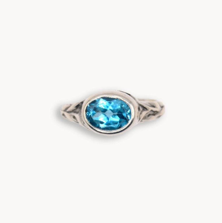 Azure Ring | Sterling Silver & Sky Blue Topaz Ring