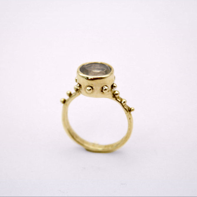 Camelot Ring | Gold & Silver Handcrafted Lemon Quartz Ring