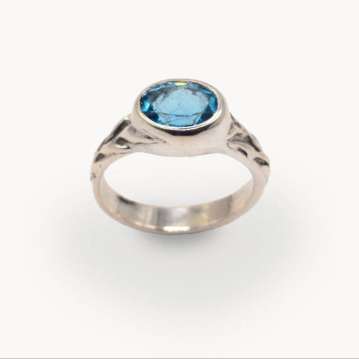 Azure Ring | Sterling Silver & Sky Blue Topaz Ring