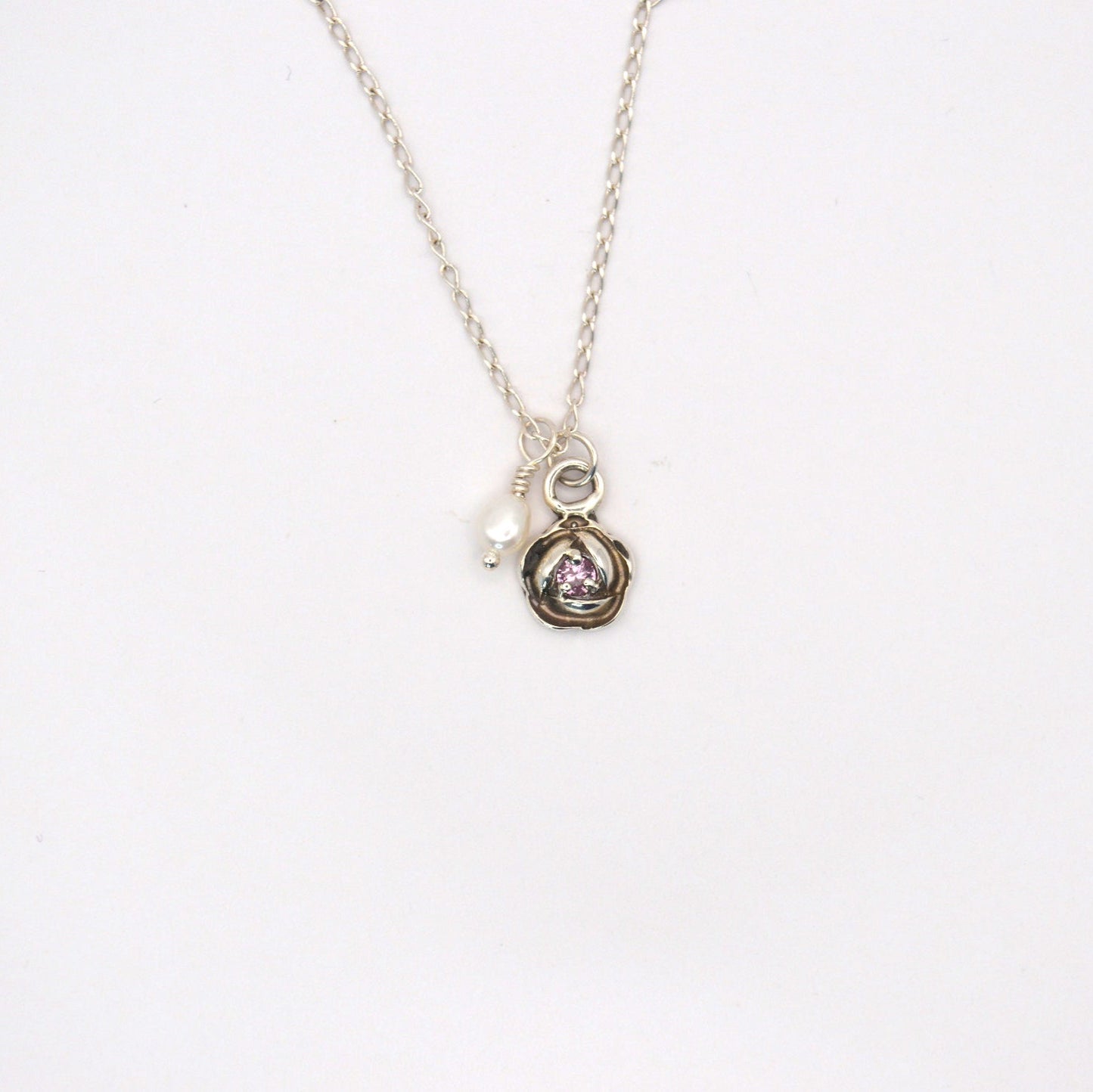 Venus Rose Necklace | Ancient Sterling Silver & Sapphire Talisman