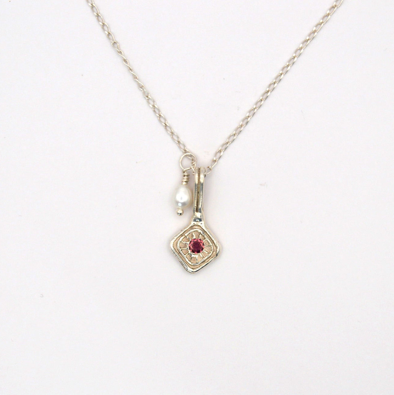 Tourmaline and Pearl Charm Necklace