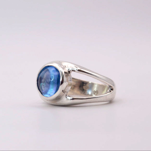 The Oracle Ring | A Unique Sterling Silver Ring with Indigo Blue Topaz