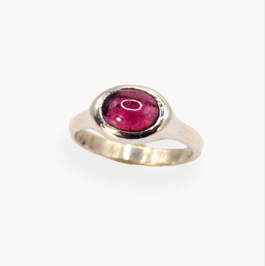 Raspberry Gaze Ring | Sterling Silver Garnet Ring