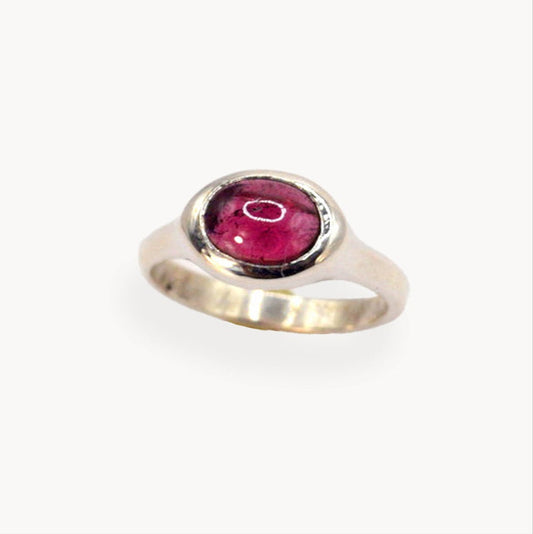 Raspberry Gaze Ring | Sterling Silver Garnet Ring