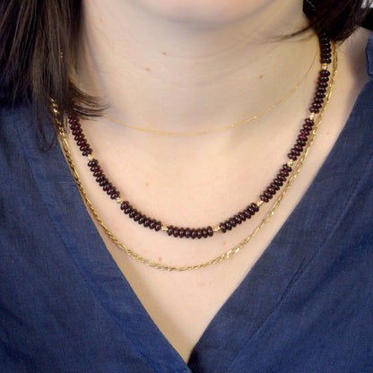 Exquisite Garnet and Solid Gold Necklace
