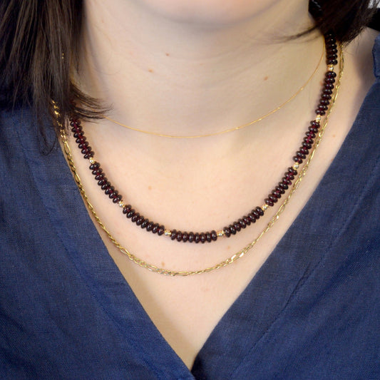 Exquisite Garnet and Solid Gold Necklace