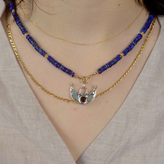 Garnet Moon Pendant
