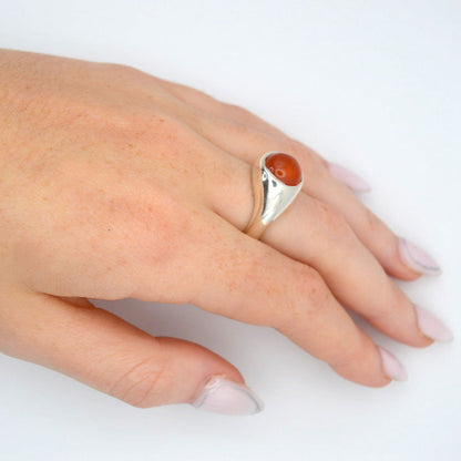 Brigid Ring | Sterling Silver & Natural Carnelian Ring
