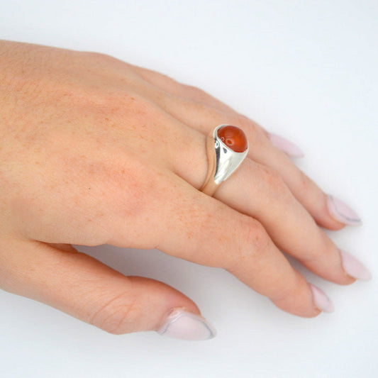 Brigid Ring | Sterling Silver & Natural Carnelian Ring