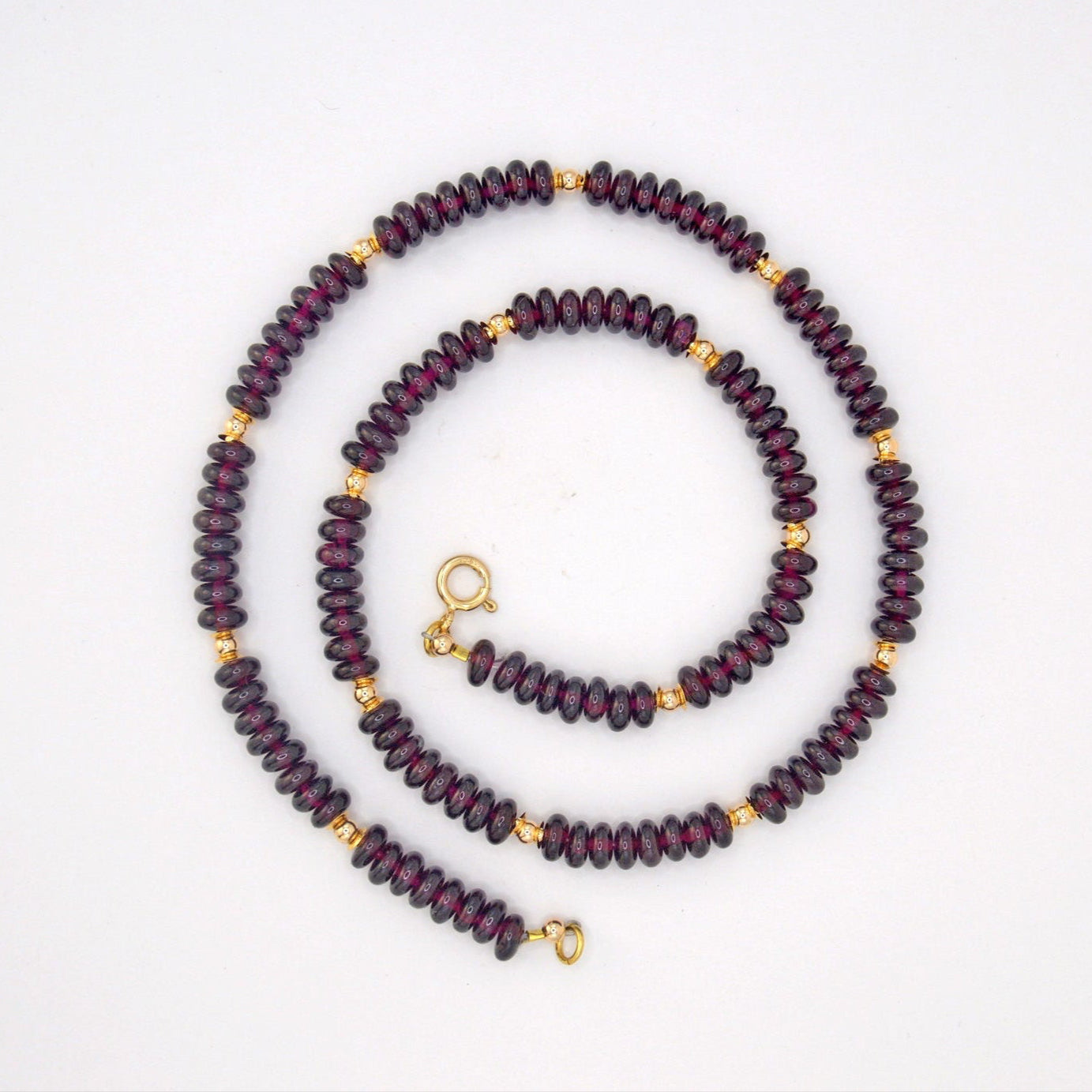 Exquisite Garnet and Solid Gold Necklace