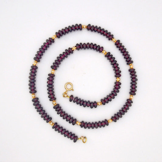 Exquisite Garnet and Solid Gold Necklace