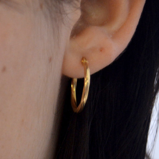 Italian 9ct Gold Hoop Earrings