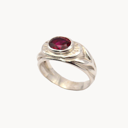 Hestia Ring: Gold or Sterling Silver Ruby Ring