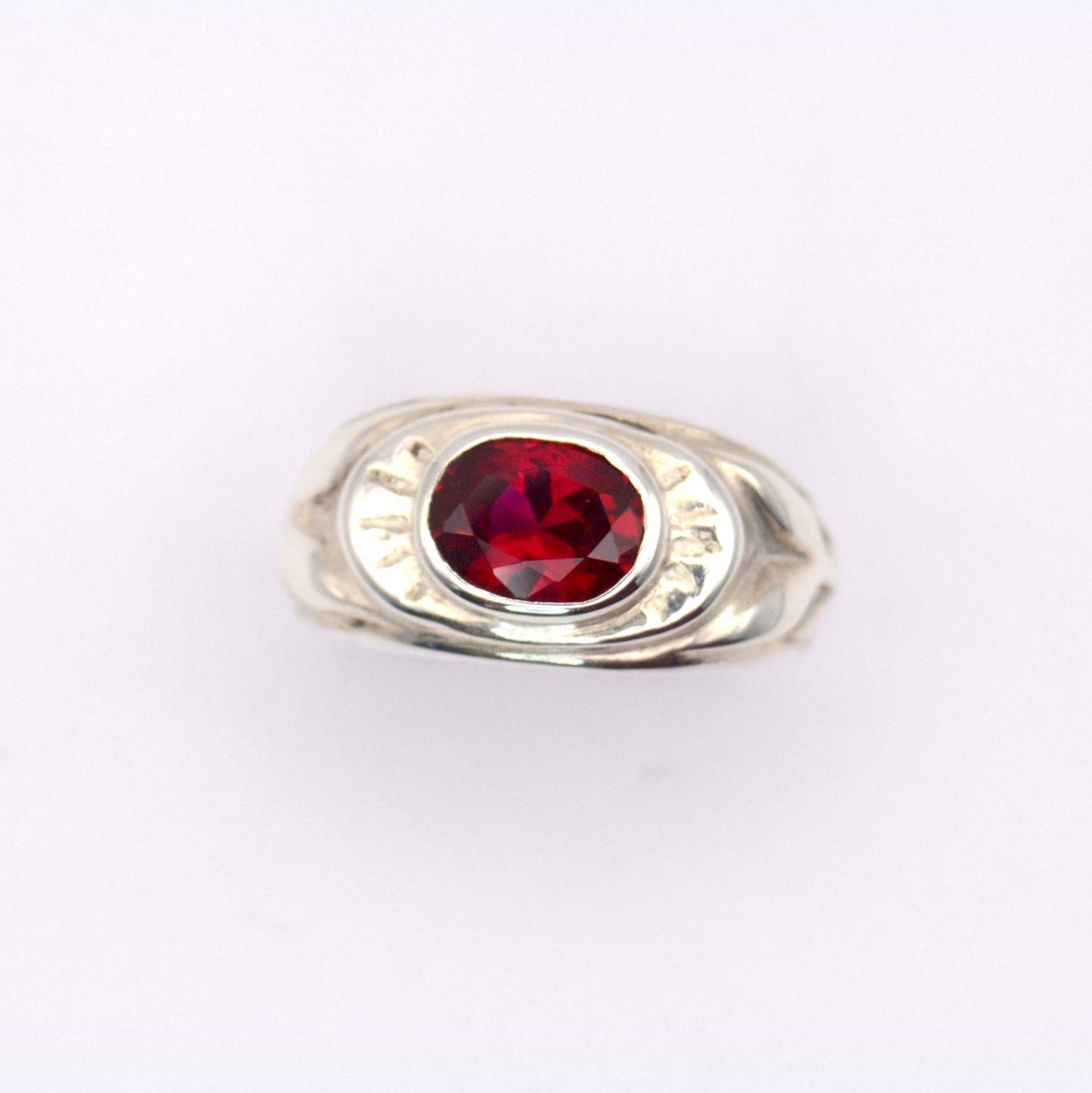 Hestia Ring: Gold or Sterling Silver Ruby Ring