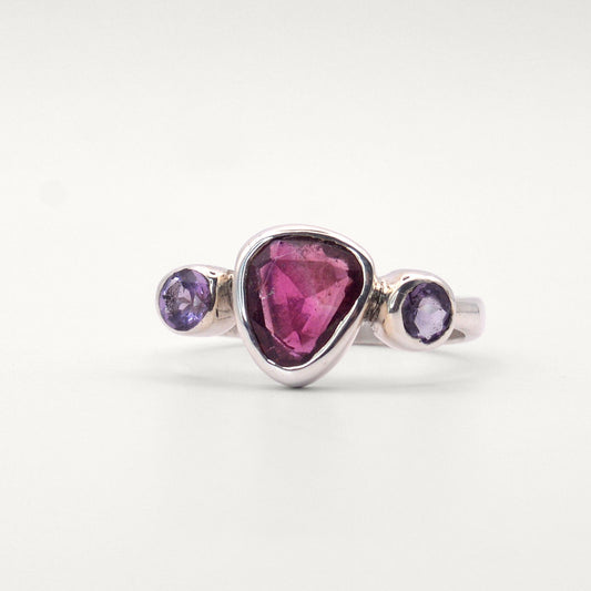 Athena Ring | Pink Tourmaline & Amethyst Gemstones