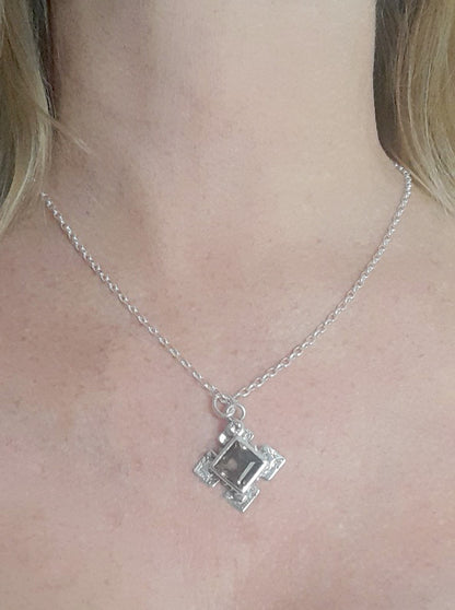 Pendragon Talisman | with Smoky Quartz & Pink Sapphire
