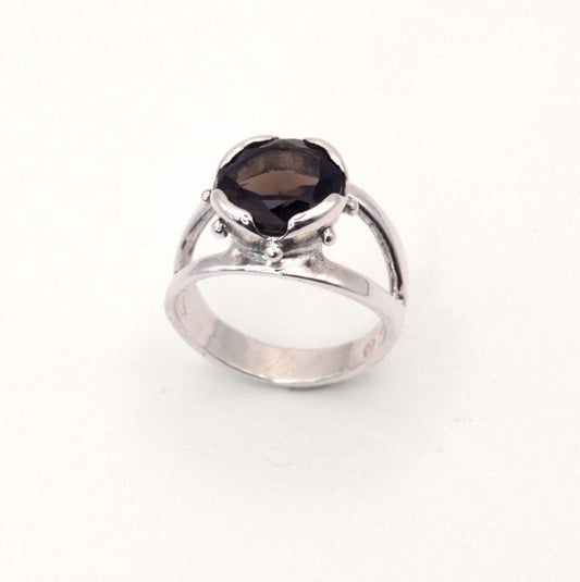 Morgan le Fay Ring | Beautiful Smokey Quartz Silver and Gold Jewellery