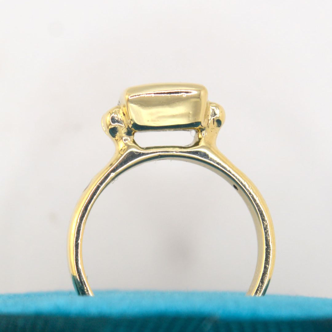 Nimue Ring | 9ct Solid Gold Forest Green Tourmaline Ring with Pink Sapphires