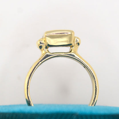 Nimue Ring | 9ct Solid Gold Forest Green Tourmaline Ring with Pink Sapphires