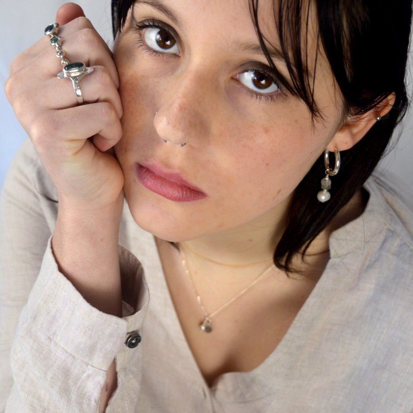 Elysian Hoops | Elegant Pearl & Gemstone Hoop Earrings