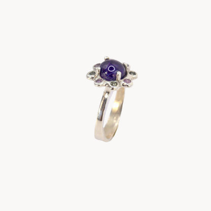 Avalon Ring | Deep African Amethyst & Sapphire Ring