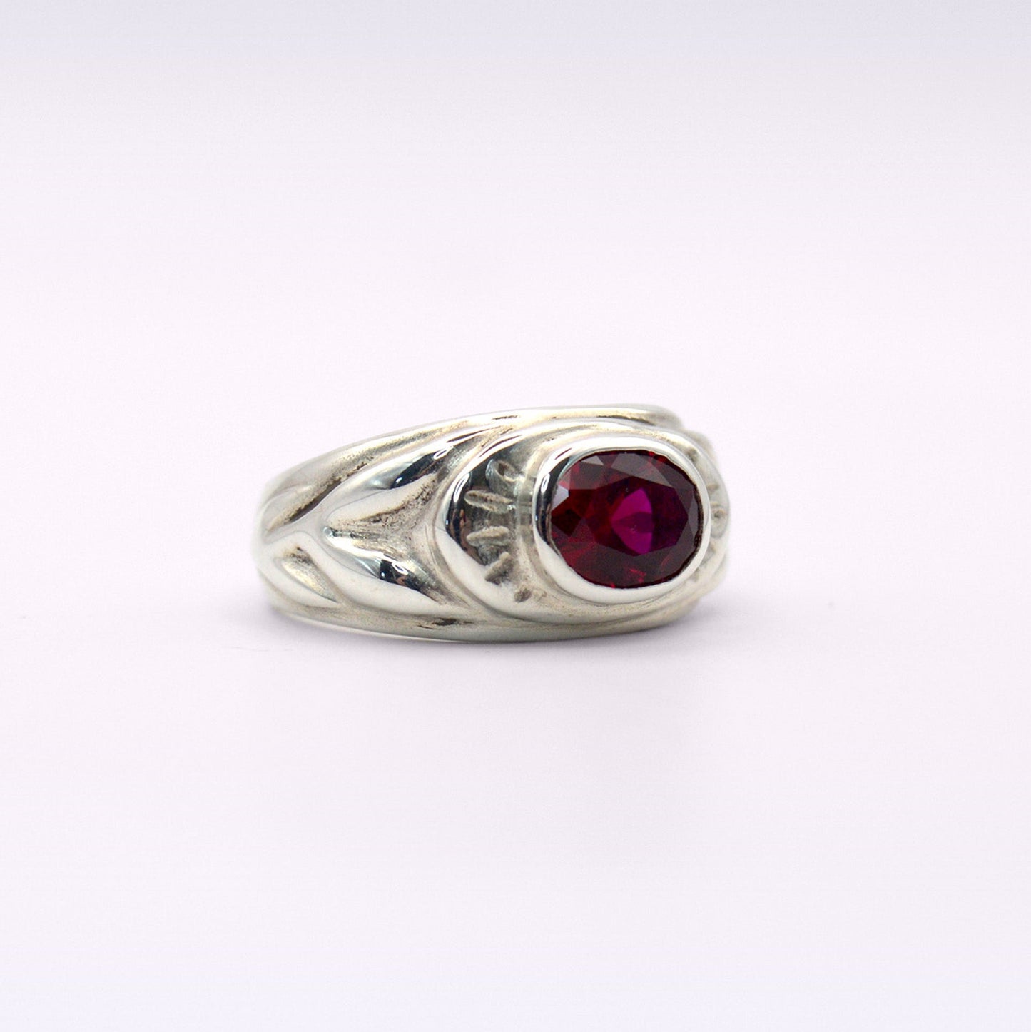 Hestia Ring: Gold or Sterling Silver Ruby Ring