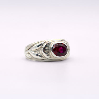 Hestia Ring: Gold or Sterling Silver Ruby Ring