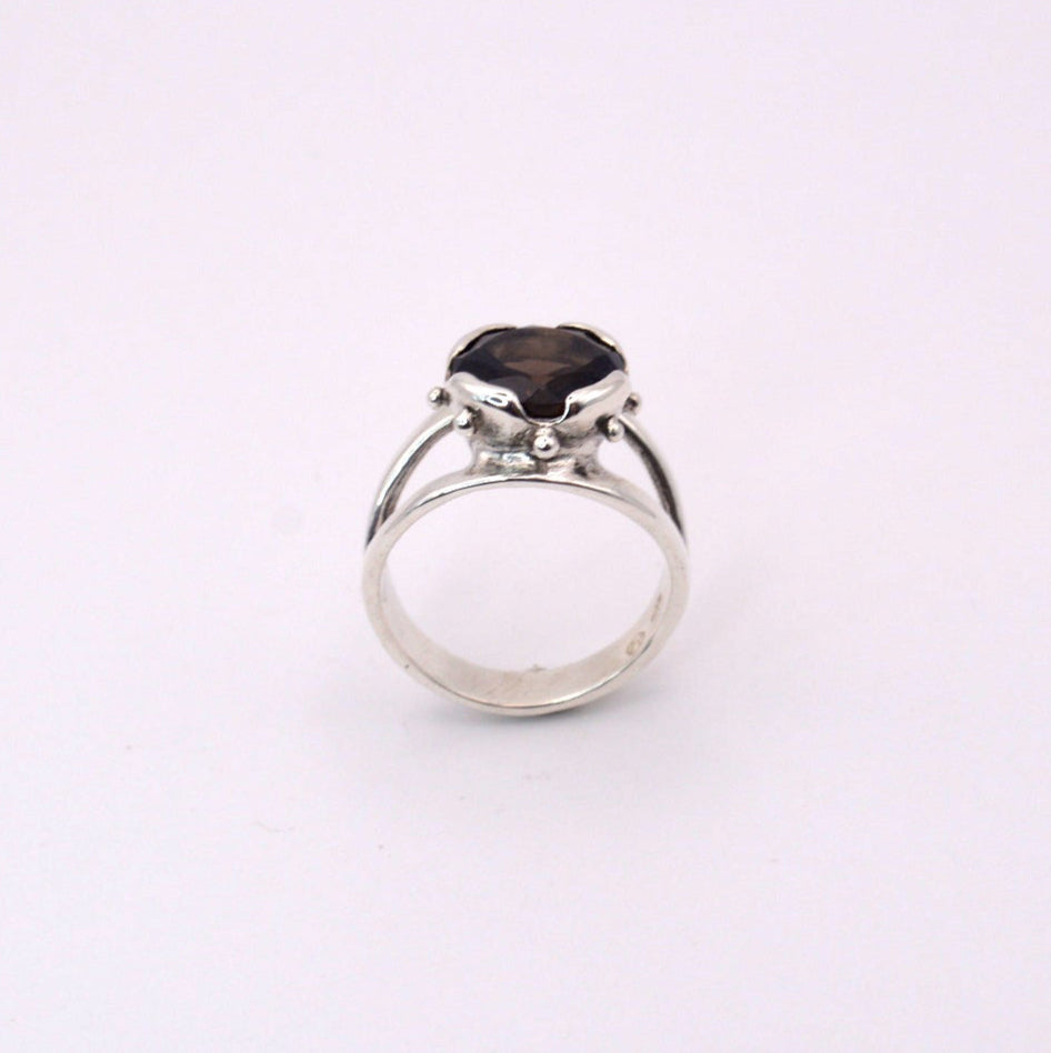 Morgan le Fay Ring | Beautiful Smokey Quartz Silver and Gold Jewellery