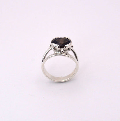 Morgan le Fay Ring | Beautiful Smokey Quartz Silver and Gold Jewellery