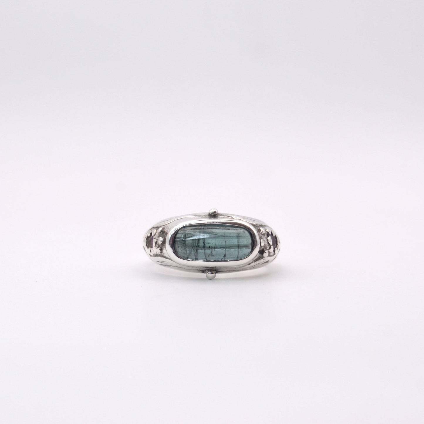 Amphitrite Ring | Sterling Silver with Tourmaline & Sapphire