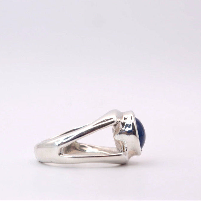 The Oracle Ring | A Unique Sterling Silver Ring with Indigo Blue Topaz