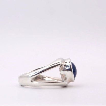 The Oracle Ring | A Unique Sterling Silver Ring with Indigo Blue Topaz