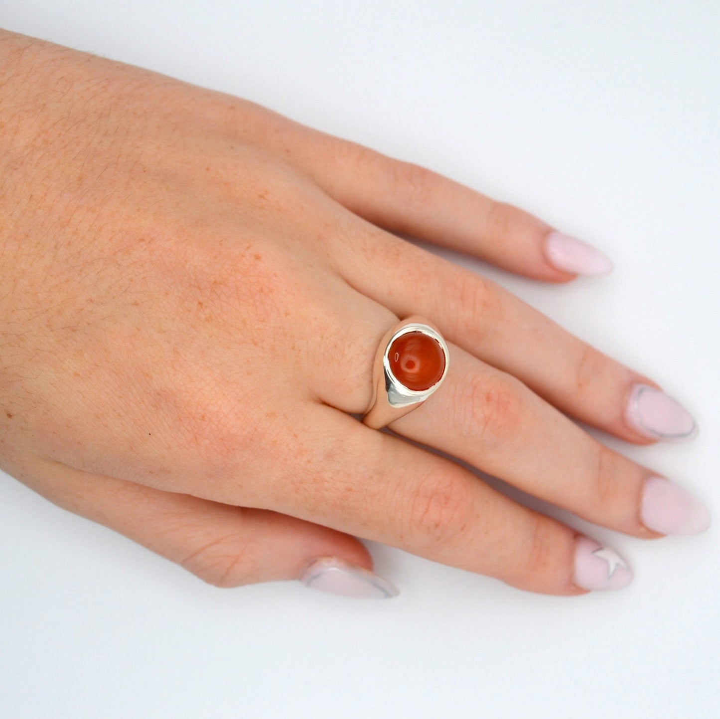 Brigid Ring | Sterling Silver & Natural Carnelian Ring